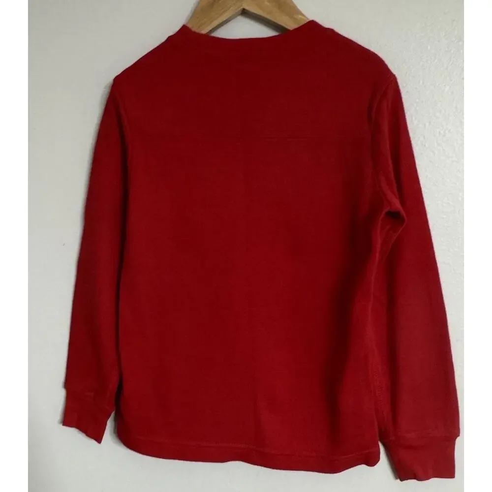 Ralph Lauren Polo Shirt Red Long Sleeve Boys Size 6 Thermal Pull-Over Pony
